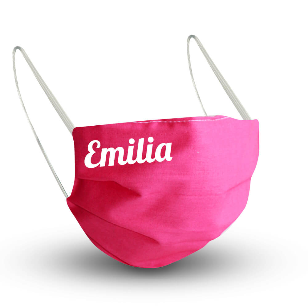 pink Überziehmaske mit Schriftzug Emilia