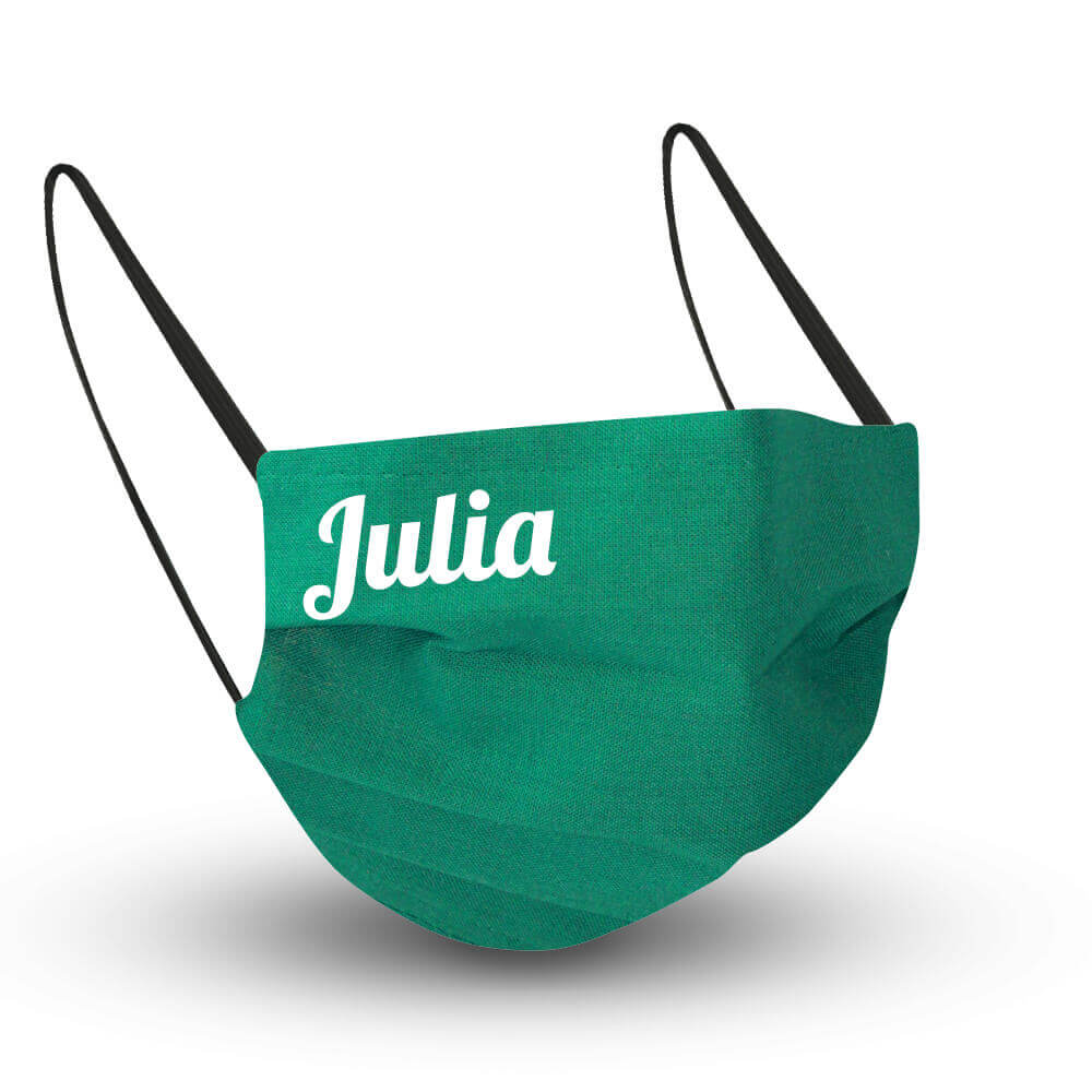 grüne Überziehmaske mit Druck Julia